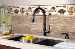 Wood-Effect Tiles For A Backsplash In The Kitchen Photo