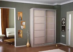 Two-door wardrobe in the hallway with a mirror photo