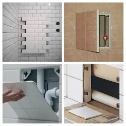 How to hide a hatch in a bathroom with tiles photo