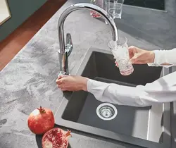 Kitchen faucet with water filter photo