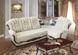 Corner sofa in the living room in a classic style photo