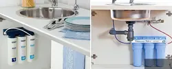 Oshxonada lavabo fotosurati uchun suv filtri