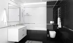 Combination Of Glossy And Matte Tiles In The Bathroom Photo