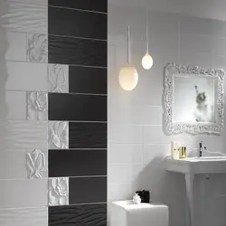 Combination of glossy and matte tiles in the bathroom photo