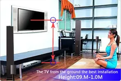Oturma otağının fotoşəkilində televizoru hansı hündürlükdə asmaq olar