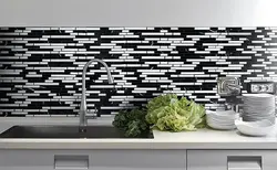 Фартук Для Кухни Фото Из Плитки Черно Белый