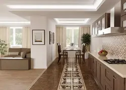 Tiles for laminate in the interior photo in the kitchen