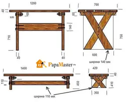 DIY wooden kitchen table photo drawings