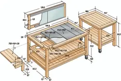 DIY wooden kitchen table photo drawings