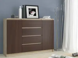 Wardrobe and chest of drawers in the bedroom in the same style photo