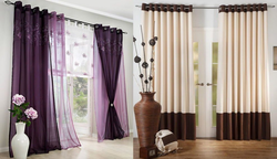 Tulle оид ба grommets дар меҳмонхона дар як акс сабки муосир