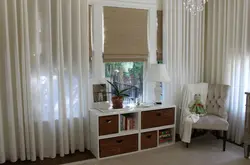 Жалюзи и тюль на одном окне фото на кухню