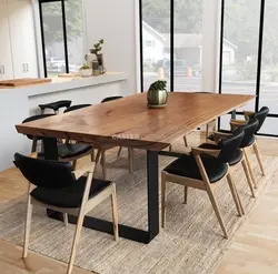 Table and chairs in loft style for the kitchen photo