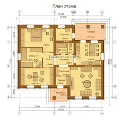 Uy loyihasi 12 dan 12 gacha bir qavatli 4 yotoq xonasi fotosurati