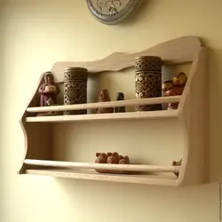Ағаш фотосуреттер мен сызбалардан жасалған DIY ас үй сөресі