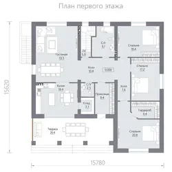 House Project 10 By 10 One-Story With 4 Bedrooms Photo