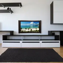 Long TV stand in a modern style for the living room photo