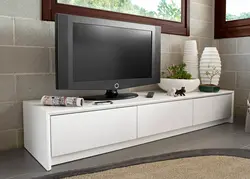 Long TV stand in a modern style for the living room photo