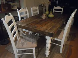 DIY kitchen table made of wood, DIY photo
