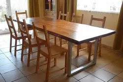 Ağacdan hazırlanmış DIY mətbəx masası, DIY fotoşəkili
