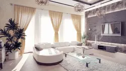 Живой интерьер гостиной