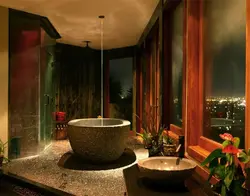 Japandi bathroom interior