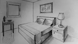 Интерьер спальни карандаш