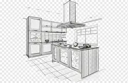 Kitchen interior vector