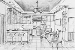 Kitchen interior sketches