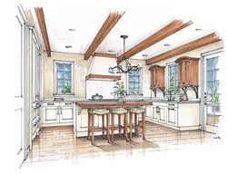 Kitchen interior sketches