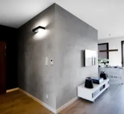 Microcement in the living room interior