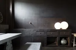 Microcement in the living room interior