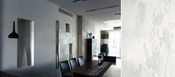 Микроцемент в интерьере гостиной