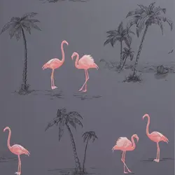 Flamingo in the bathroom interior