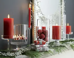 Candlesticks in the living room interior