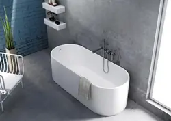 Wall-Mounted Bathtub In The Interior