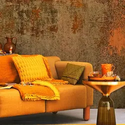 Ocher in the bedroom interior
