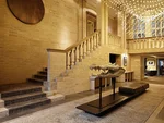 Travertine in the living room interior