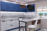Kitchen denim in the interior