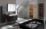 Steel bathtub in the interior