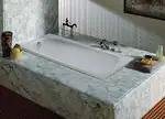 Steel bathtub in the interior