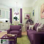 Черничный в интерьере гостиной