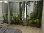 Фотошторы в интерьере спальни