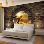 Bedroom interior with stone