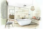 Bathroom Interior Drawing