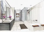 Bathroom Interior Drawing