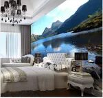 Mountains in the bedroom interior