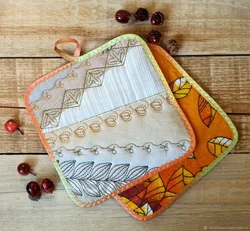Potholders in the kitchen interior