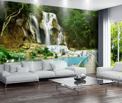 Waterfall in the living room interior