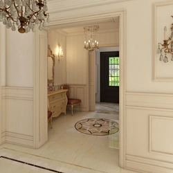 Stucco molding in the hallway interior